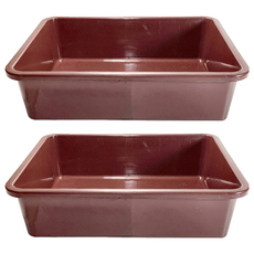 550密盆 收納籃 塑膠收納籃, 48.5 x 38.3 x 12.5cm, 咖啡色, 2個