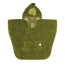 Trixie 兒童款動物造型有機棉連帽斗篷 - 嚴選 低敏抗菌 連身設計, 64 x 47cm, 威力恐龍 綠色