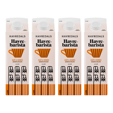 HAVREDALS 咖啡師燕麥奶 適合搭配咖啡豆 無糖分添加 不含乳糖, 1L, 4瓶