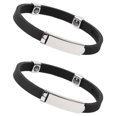 可調節負離子矽膠手環 防水防塵按摩磁石無線靜電, 2個