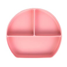 Little Bearnie 熊格格 矽膠吸盤 適用年齡：6個月以上 商品尺寸：21x18.5cm, 餐盤, 玫瑰粉, 1個