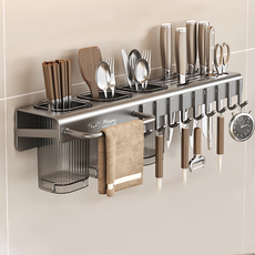 小熊壁掛刀架 三筷桶 50cm, 槍灰色, 1個