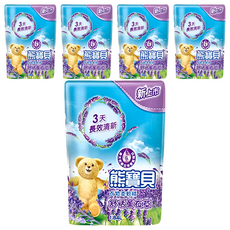 熊寶貝 柔軟護衣精 舒恬薰衣草 補充包 含100%天然植萃油 72小時持久香, 1.84L, 5包