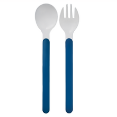 tak. 熊先生叉匙組, 幼兒湯匙 + 叉子, 深藍色, 1組