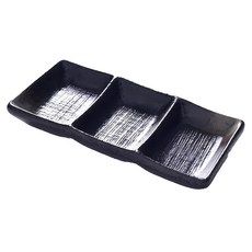 Homely Zakka 創意復古浮雕條紋陶瓷調味碟, 雙格/三格, HOZA10178, 1個