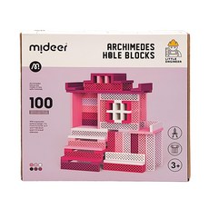 mideer 阿基米德洞洞積木 MD1164 3歲以上 100片, 粉紫色, 1盒