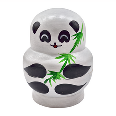 俄羅斯娃娃 Set 木頭小號熊貓, 套娃熊貓, 1個