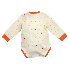 in Blooom 印花樂 寶寶包屁衣 呼呼熱甜湯, 66cm (6個月) ~ 90cm (2歲左右), 棉93.9% 氨綸6.1%, 18M, 小豆紋米色