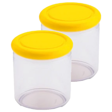 omADA 簡約設計密封抗菌儲存罐 S2031 0.5L 尺寸:11*9CM, 黃色, 2個