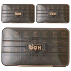 7日分裝透明藥盒 28格, 咖啡色, 3個