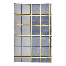 LASSLEY 蕾絲妮 日式防水桌巾 長桌巾, 金邊藍格, 135 x 135cm, 1條