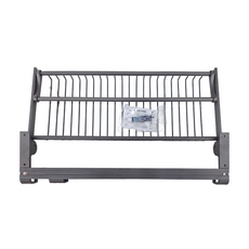 FAmILyLIFE 生活 航太鋁免打孔折疊網籃浴巾收納架 免釘膠款, 神秘灰, 1個