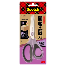 3M Scotch 頂級不鏽鋼二合一開箱剪刀 7吋, 耐用堅固 一體成型設計 雙層異材質握把, SS-U-P7, 1支