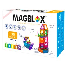 MAGBLOX 磁力積木進階造型組36片, 3D立體建構 培養空間建築概念 超音波焊接 安全穩固 促進孩子認知發展 手眼協調, 1盒