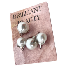 Brilliant Beauty 耀眼美人 珍珠 0.6cm + 0.7cm 醫療鈦鋼耳環