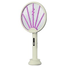 OMG 2合1 折疊底座USB充電式電蚊拍 XH-42, 米黃色