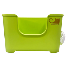 Golden Cat 黃金貓 豪景防濺貓便盆, 通風透氣, 一體成形, 清潔方便, 55 x 50 x 31cm, 綠色, 1個