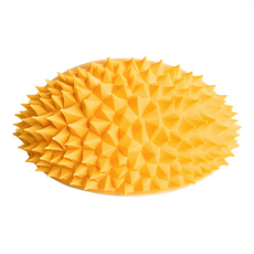 OUTSY 寵物多功能榴槤造型理毛梳/蹭癢梳 雙重貼合方式 多情境使用 梳毛/蹭癢/磨牙/慢食 附贈貓草 仿生設計, 黃色, 1支