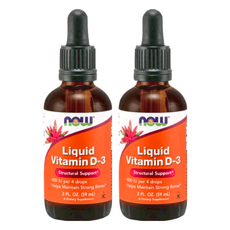 Now 維生素D3滴液 結構支持, 2oz, 2瓶