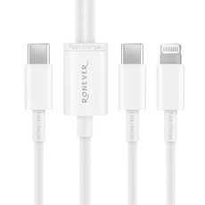 RONEVER TYPE-C二合一充電線 C + IOS, 1條