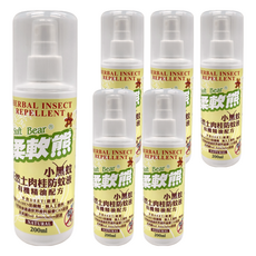 Soft Bear 柔軟熊 小黑蚊天然土肉桂防蚊液 6瓶 200ml, 天然精油, 不含DEET