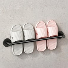 超級工廠 壁掛式鞋架 50cm,經典黑,1個 - 免打孔安裝，浴室臥室適用，節省空間