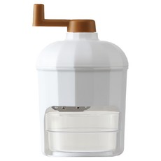 FANCY LIFE 轉轉手搖刨冰機, 手搖刨冰機 + 接冰盒 + 冰塊模具盒, 1組, 白色