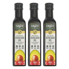 GROVE 克羅福 頂級冷壓初榨酪梨油 辣椒風味, 250ml, 3瓶