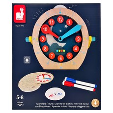 Janod 小小STEAM系列 互動時鐘 建立時間概念, 1盒