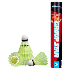 GROUP STAR 群星 精選尼龍羽毛球 耐打 飛行穩定 優質減震球頭, GS5212, 12個裝, 1桶