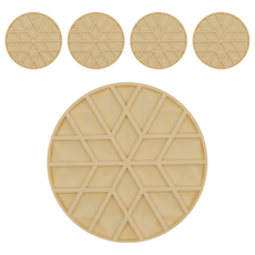 CHIFUN SENHUO 祈樂森活 菱格矽膠隔熱墊, 杏茶色, 5個