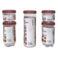 LocknLock 樂扣樂扣 新概念儲物罐5件組 5P-YRED-CN-6, INL301S005N, 1組