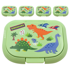 Skater 銀離子濕紙巾蓋 10.8 x 7.8 x 1.4cm, 綠恐龍, 5個