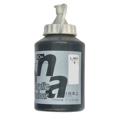 MONA 蒙納 L-801 黑色 壓克力顏料 500ml 防水, 1色