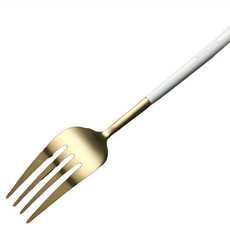 葡萄牙風 304不鏽鋼 白金 甜品叉 簡約時尚 安全耐用 提升餐桌美感, 1入