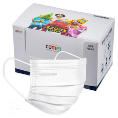 comet 幫幫龍出動圖案 兒童口罩 單片包裝, 白色, 50片, 6盒