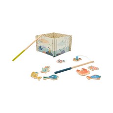 Moulin Roty 海底釣釣樂 木質磁性釣魚遊戲 適合3歲以上兒童, 1組