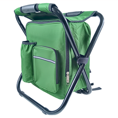 Well Life 悅生活 GoTrip微旅行 野營便攜雙肩背包凳 含保溫功能 3件組 600D牛津布 防水EVA布, 軍綠色, 1組