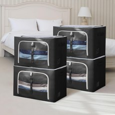 JOEUN LIVING 現代收納箱, 黑色, 4入