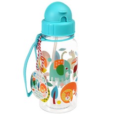 Rex LONDON 兒童 Tritan 吸管水瓶 7 x 19cm, 森林樂園, 500ml, 1個