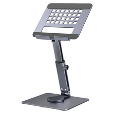 好拾選物 可旋轉折疊金屬電腦平板鋁合金支架, H06-GL, 黑銀色, 1個