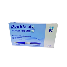 Double A 絲滑凝膠筆 藍色 0.7mm, 12支裝, 快乾不暈染, 1盒