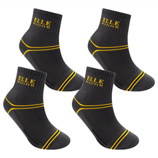ELLE HOMME 彩條厚底透氣運動襪 2雙 Set 82%棉, 25~27cm, 灰色