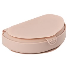 miniware 合掌包外出矽膠盒 - 可折疊收納, 食品級矽膠, 半月型分隔層, 約旦玫瑰, 1個, 外出矽膠盒