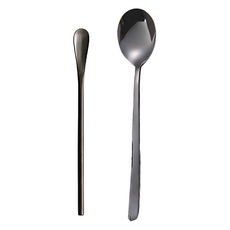 瑞典廚房 304不鏽鋼咖啡勺/湯匙/攪拌勺/攪拌匙2件組 13cm + 17cm, 1組, 黑色