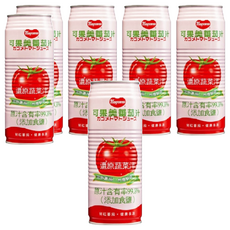 KAGOME 可果美 蕃茄汁 490ml 大, 完熟蕃茄 台灣製造 原汁含有率99.8%, 6罐