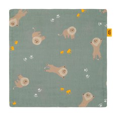 Runny yolk 朗尼幼克 純棉小方巾 100%純棉 台灣製造 25x25cm, 粉綠, 1條