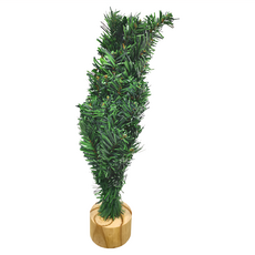 Warm House Decor 暖和家居 松果迷你聖誕樹套組 蝴蝶結星星 + 咖啡色球8個 + 字母牌 + 金色吊件9個 + 木片 + 松果2個 DB088 高度45cm, 綠色