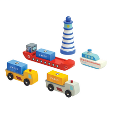 mentari 輕質橡膠木 台灣零件 3歲以上適用, 碼頭運輸軌道配件 多色, 1組