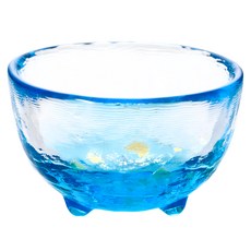 津輕 日本 手作藍金沙清酒杯, 透明色/藍色, 1個